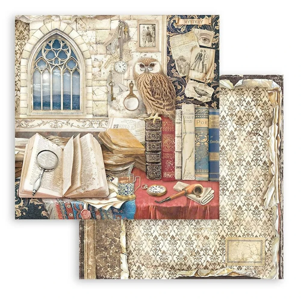 Stamperia Scrapbook papier – Vintage Library 12x12