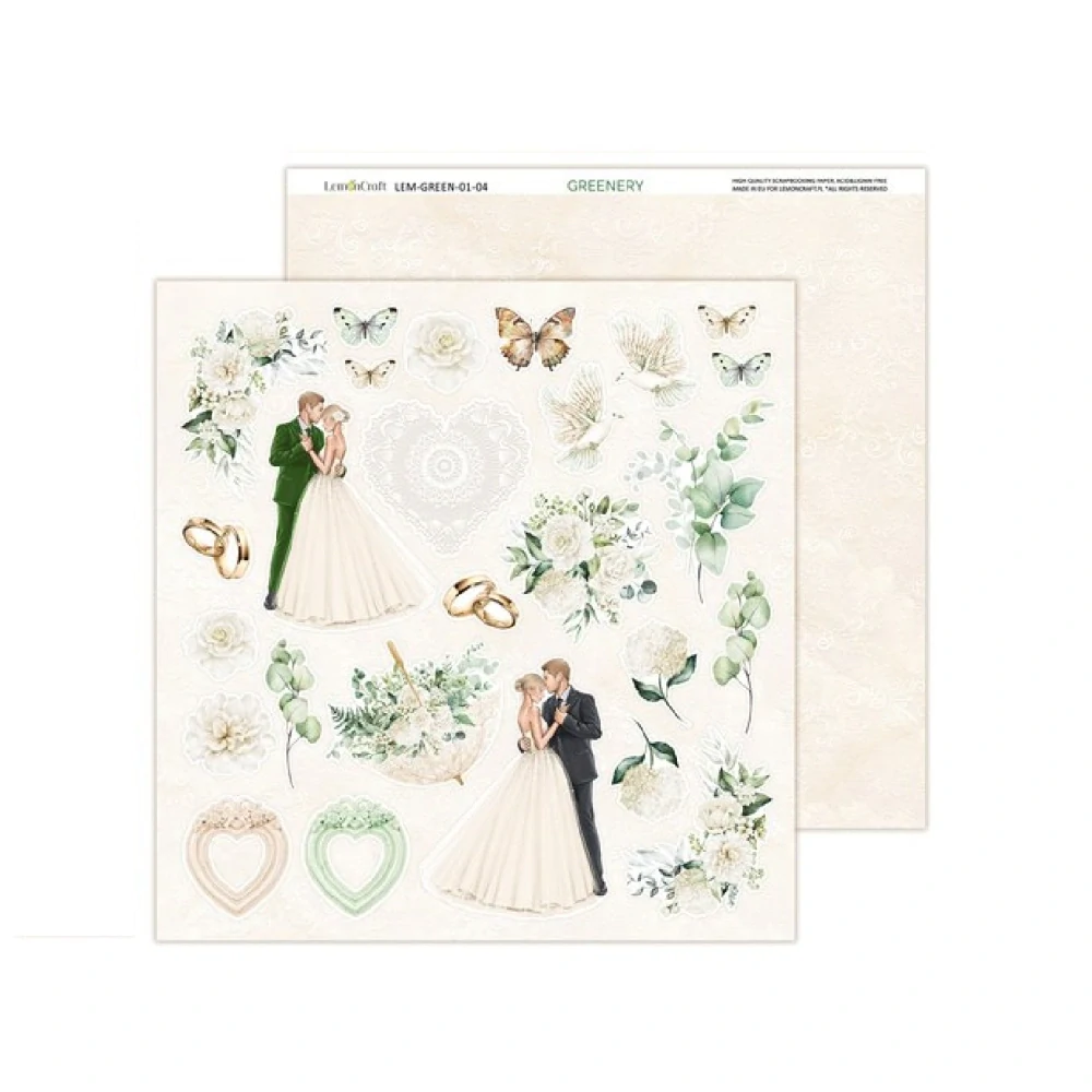 Lemoncraft Scrapbook papier Greenery 12x12