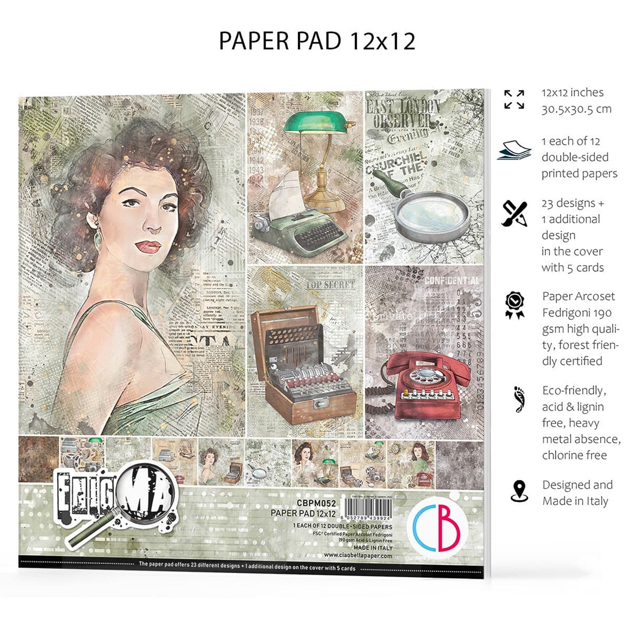Ciao Bella Scrapbook papier Enigma 12x12