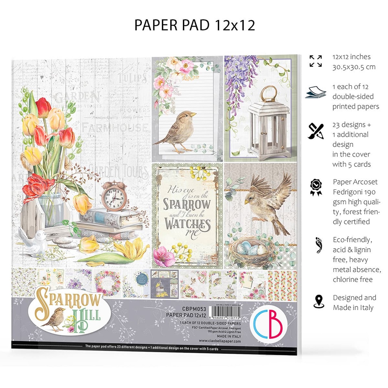 Ciao Bella Scrapbook papier Sparrow Hill 12x12