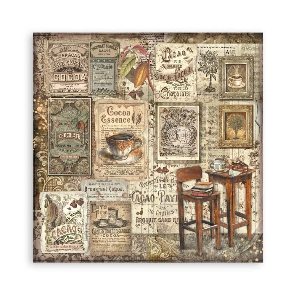 Stamperia Scrapbook papier – Coffee and Chocolate Maxi 8x8