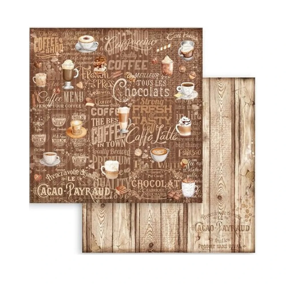 Stamperia Scrapbook papier – Coffee and Chocolate Backgrounds 8x8