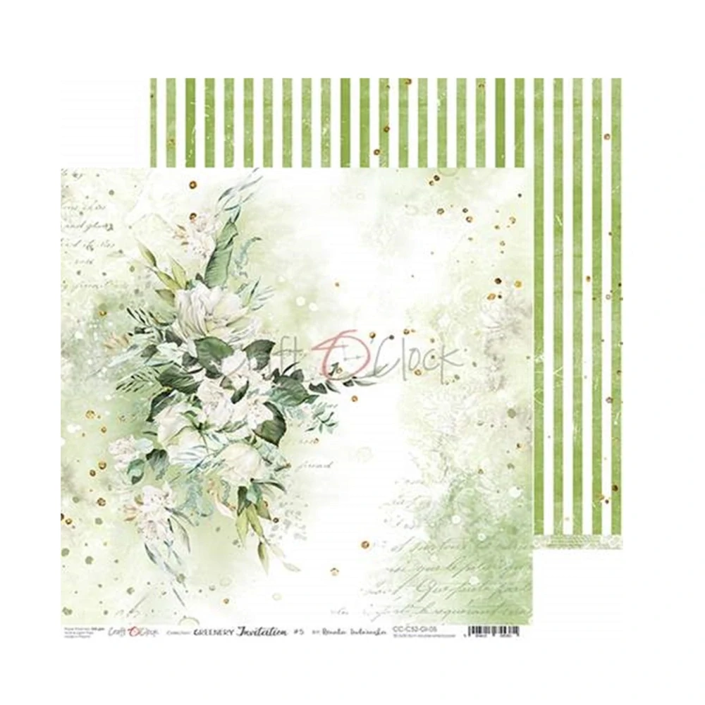 Craft O´ Clock Scrapbook papier - Greenery Invitation  6x6