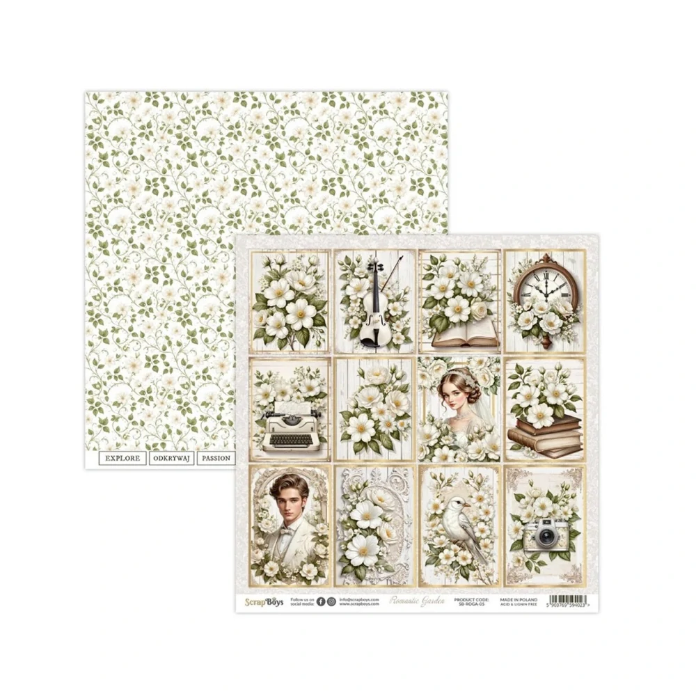 Scrapboys Scrapbook papier Romantic Garden 12x12