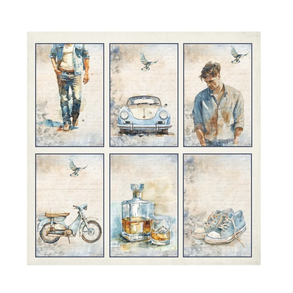 Reprint Scrapbook papier Guys 12x12