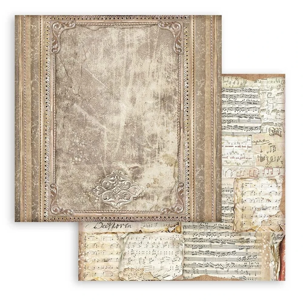 Stamperia Scrapbook papier – Vintage Library Backgrounds 8x8
