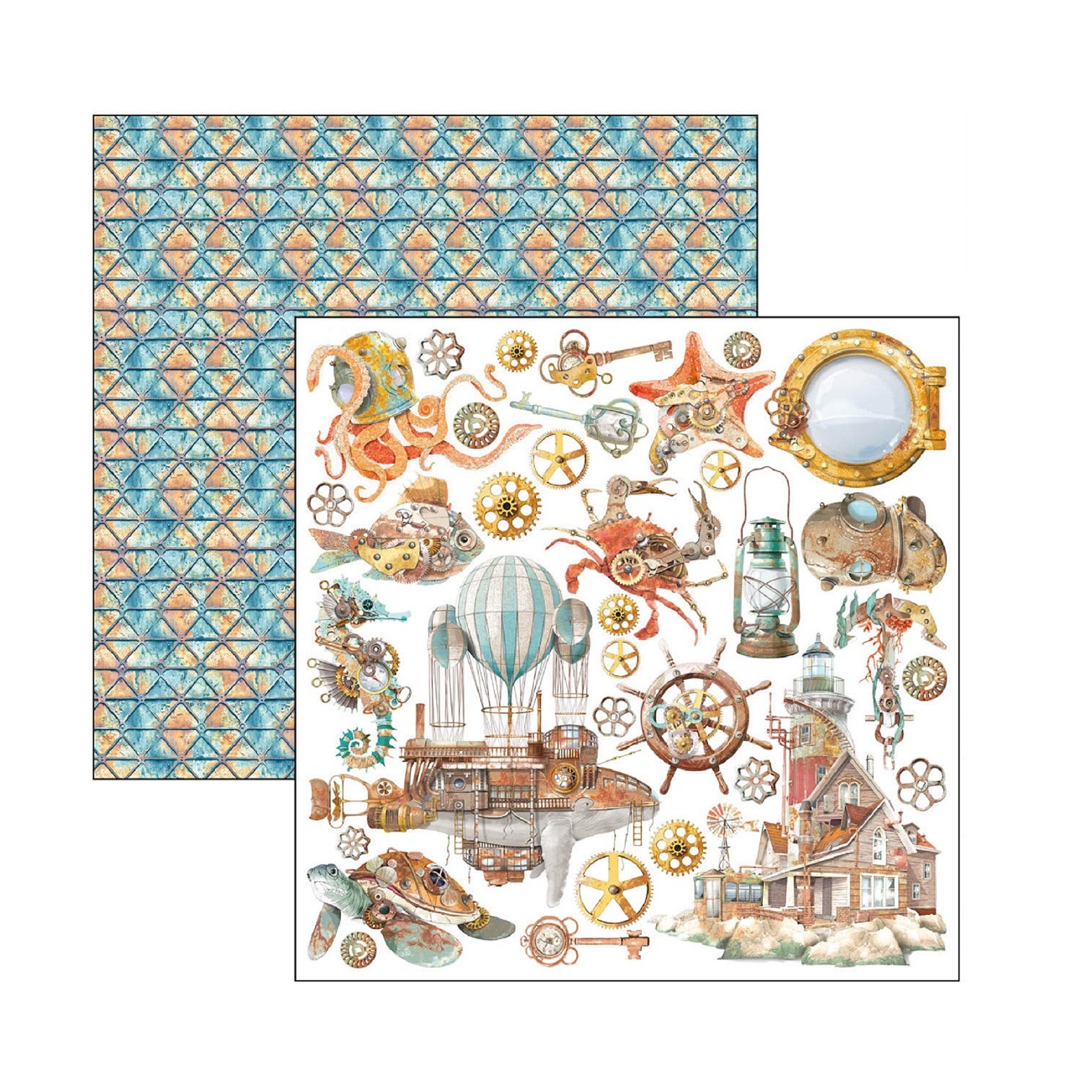 Ciao Bella Scrapbook papier Coral Reef 8x8