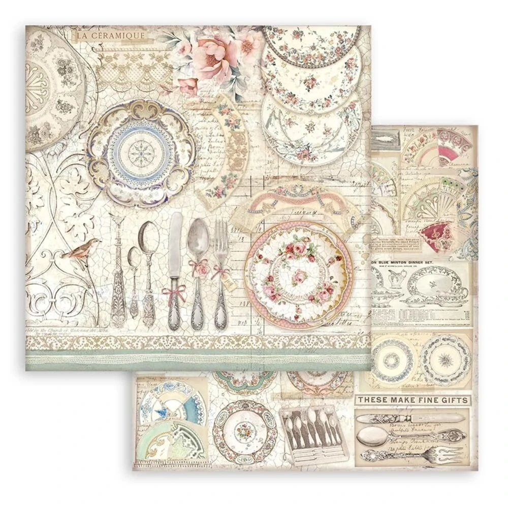Stamperia Scrapbook papier – Brocante Antiques 8x8