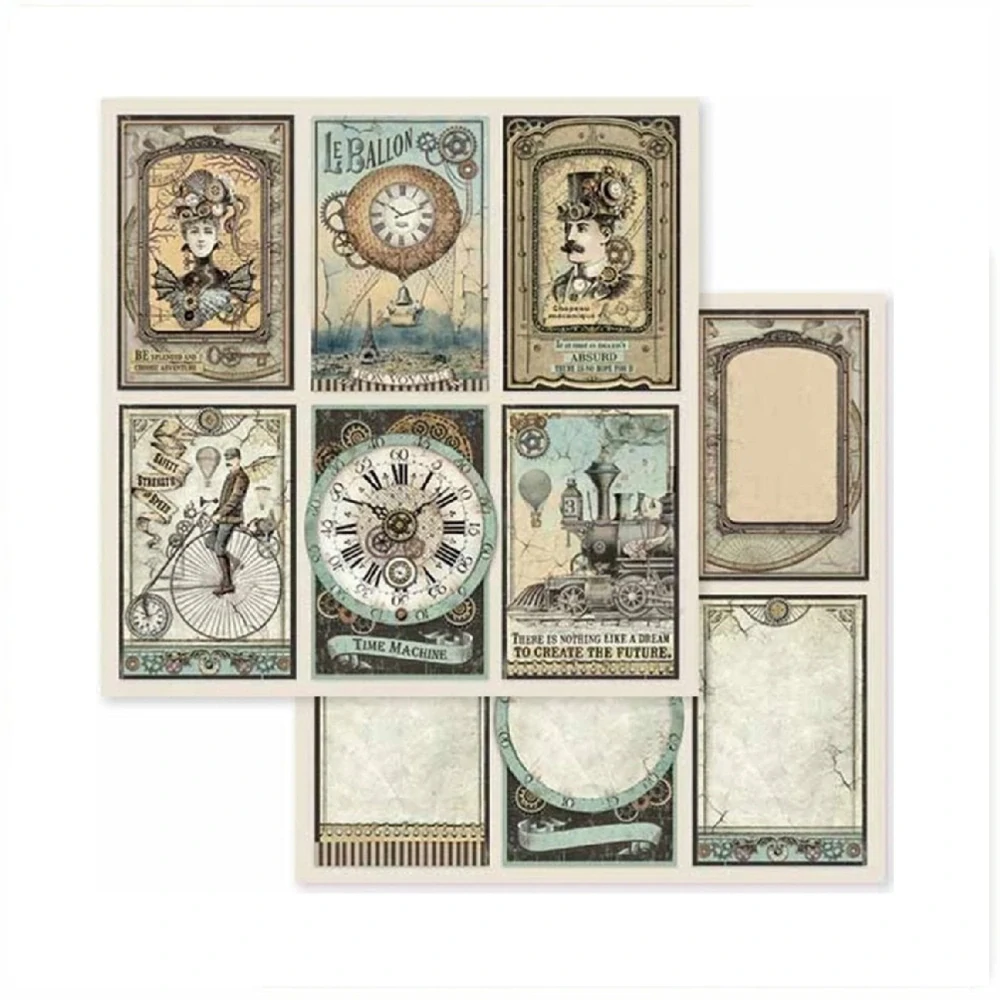 Stamperia Scrapbook papier – Voyages Fantastiques 8x8