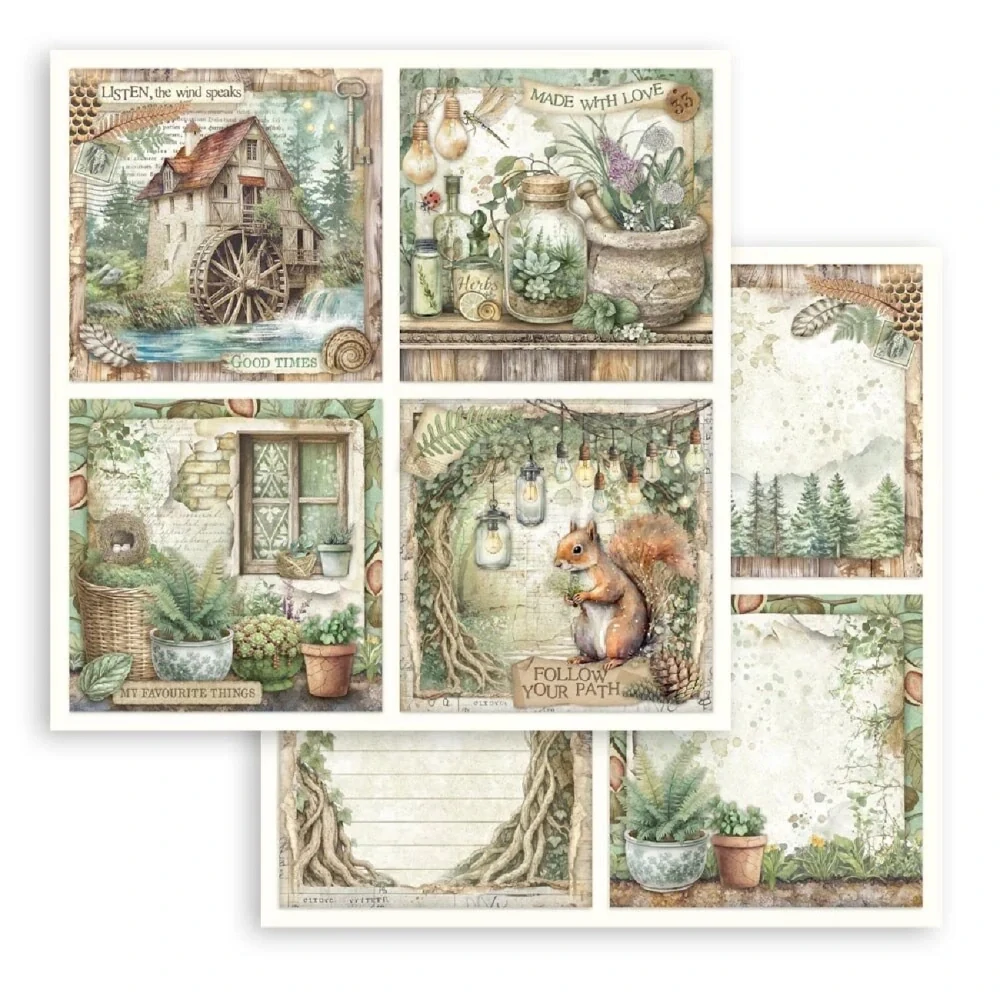 Stamperia Scrapbook papier – Herbarium Silvae12x12