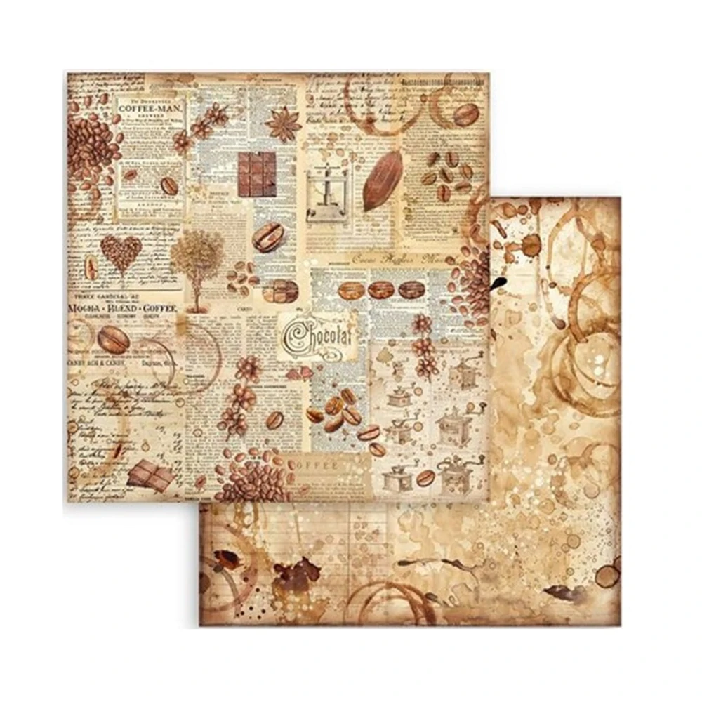 Stamperia Scrapbook papier – Coffee and Chocolate Backgrounds 8x8