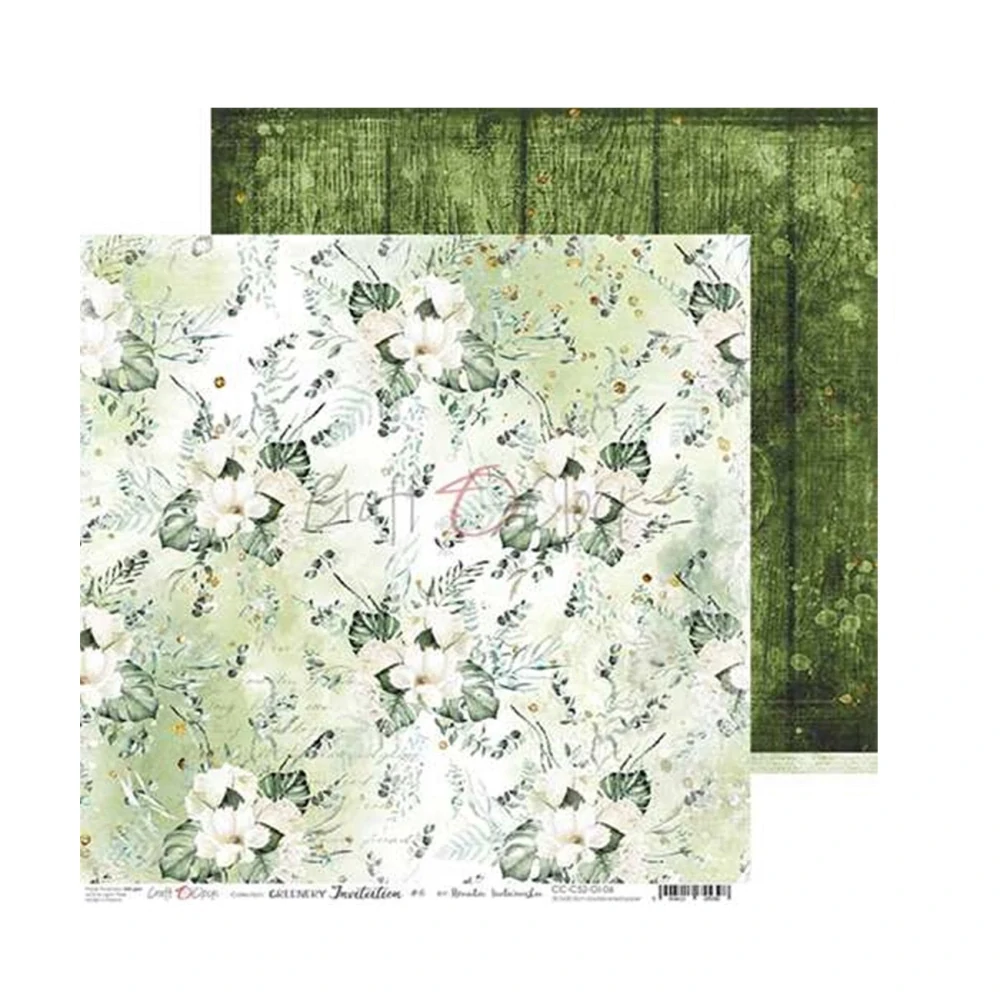Craft O´ Clock Scrapbook papier - Greenery Invitation  6x6