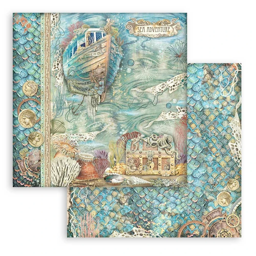 Stamperia Scrapbook papier – Songs of The Sea 8x8