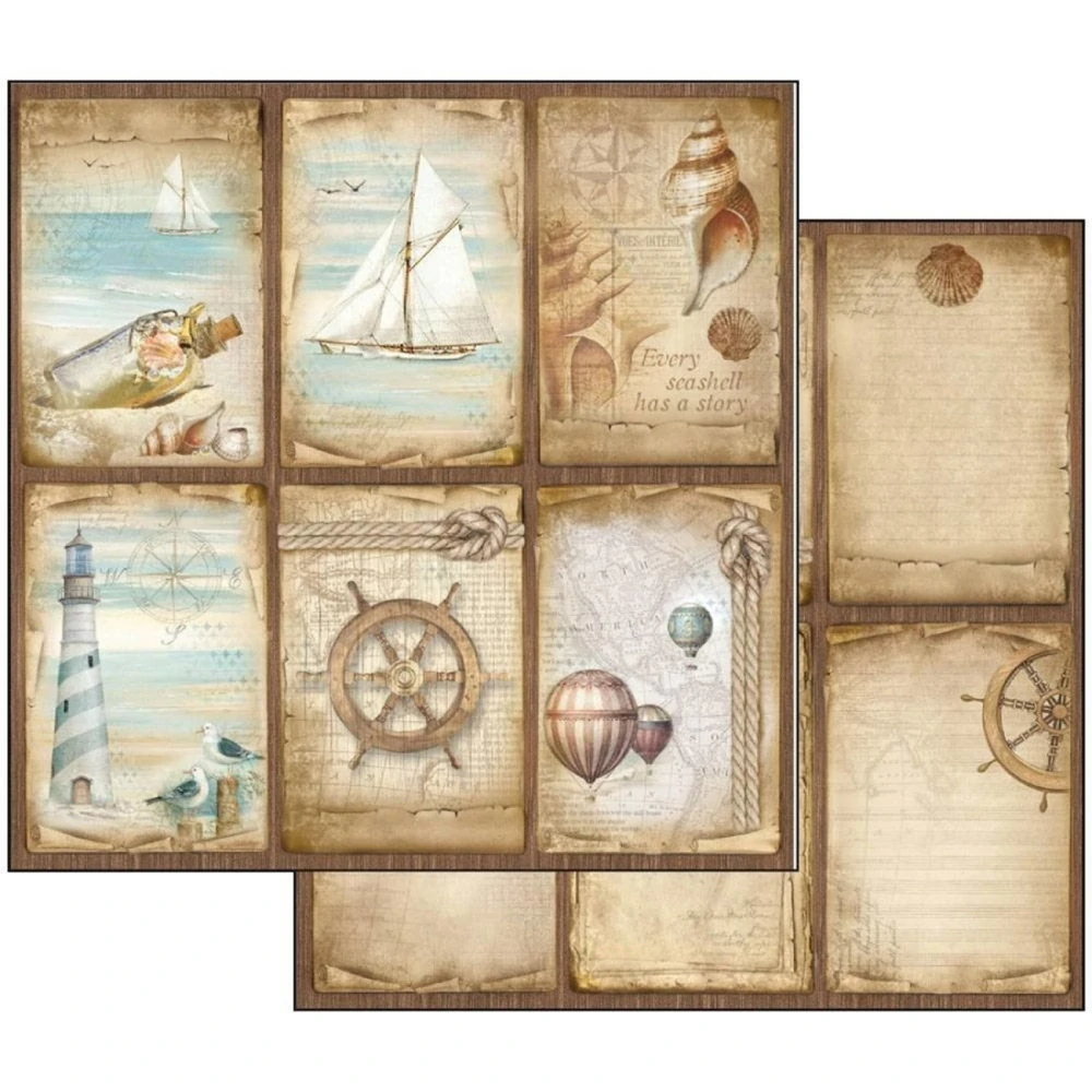 Stamperia Scrapbook papier – Sea Land 8x8