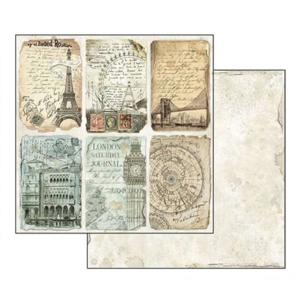 Stamperia Scrapbook papier – Around the World 8x8