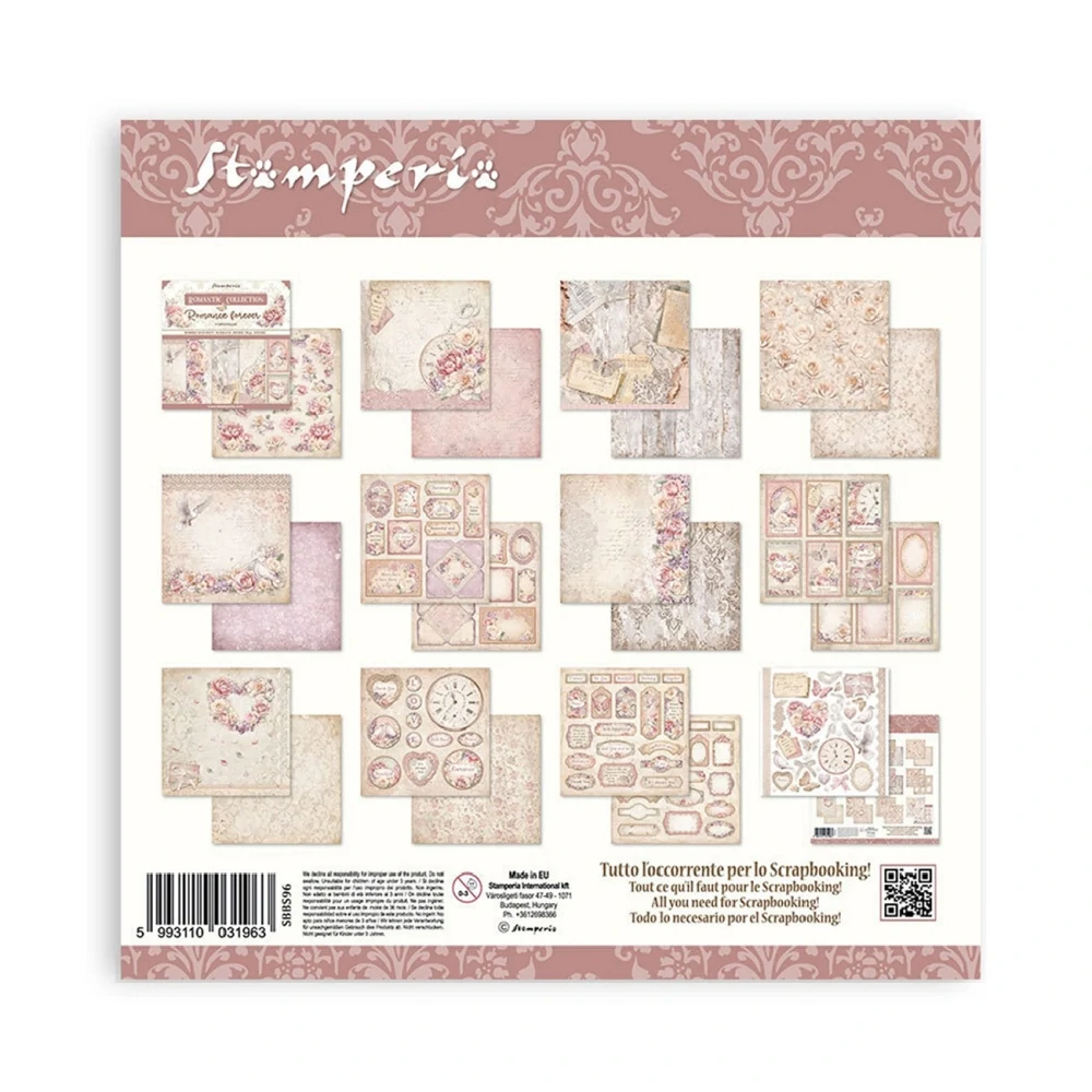 Stamperia Romance forever scrapbook papier 8x8