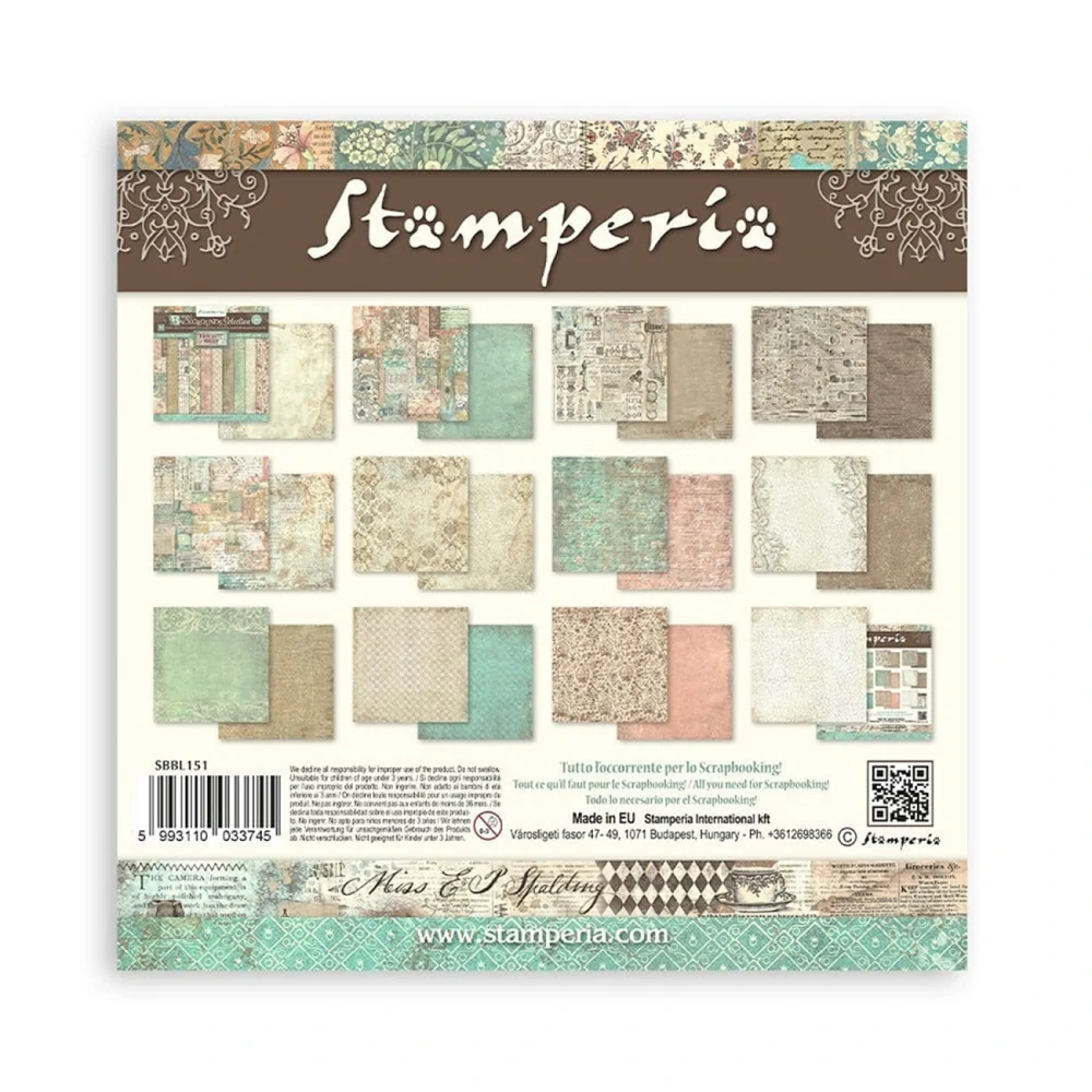 Stamperia Scrapbook papier – Brocante Antiques Backgrounds 12x12