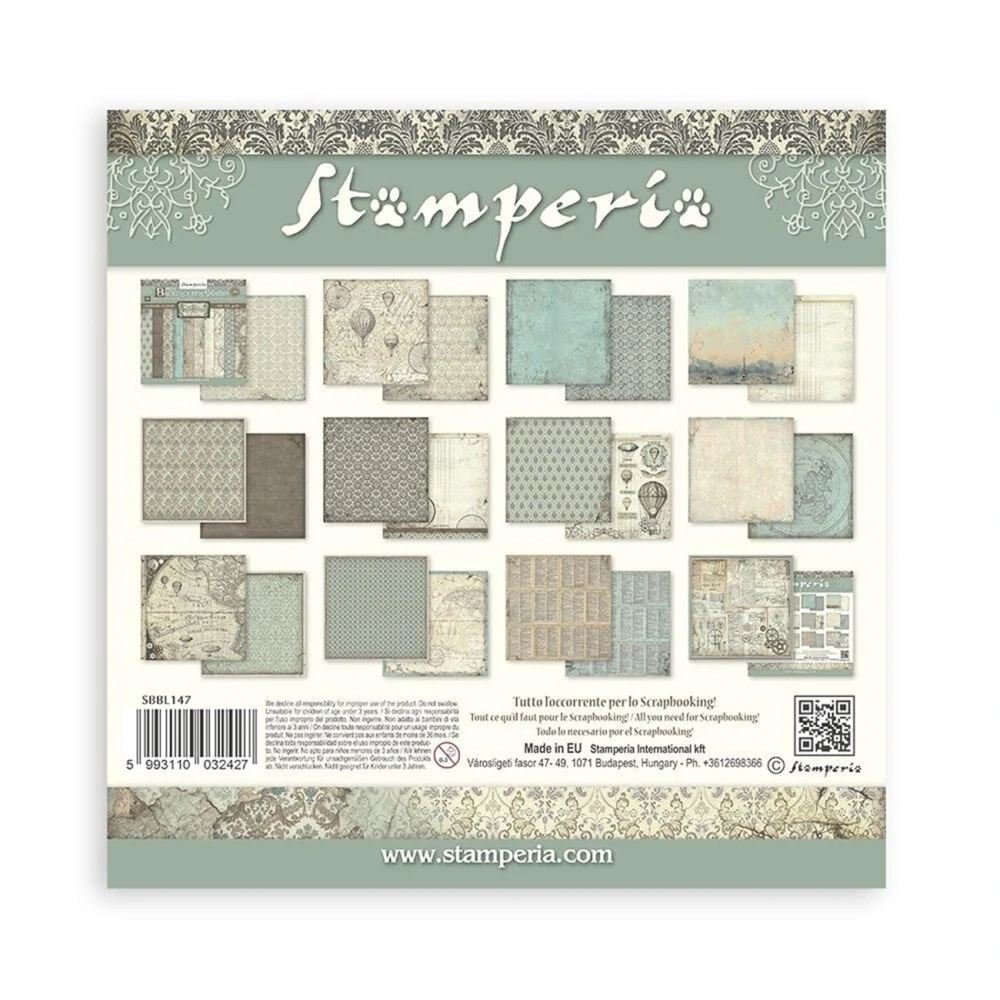 Stamperia Scrapbook papier – Voyages Fantastiques Background 12x12