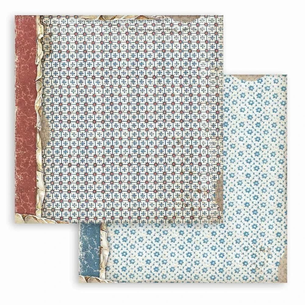 Stamperia Scrapbook papier – Vintage Library Backgrounds 8x8
