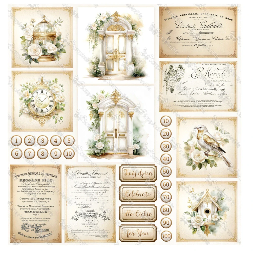 ScrapAndMe Scrapbook papier White Roses 12x12