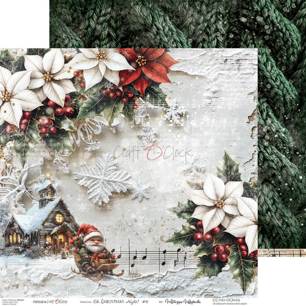 Craft O´ Clock Scrapbook papier - Oh, Christmas Night! 8x8