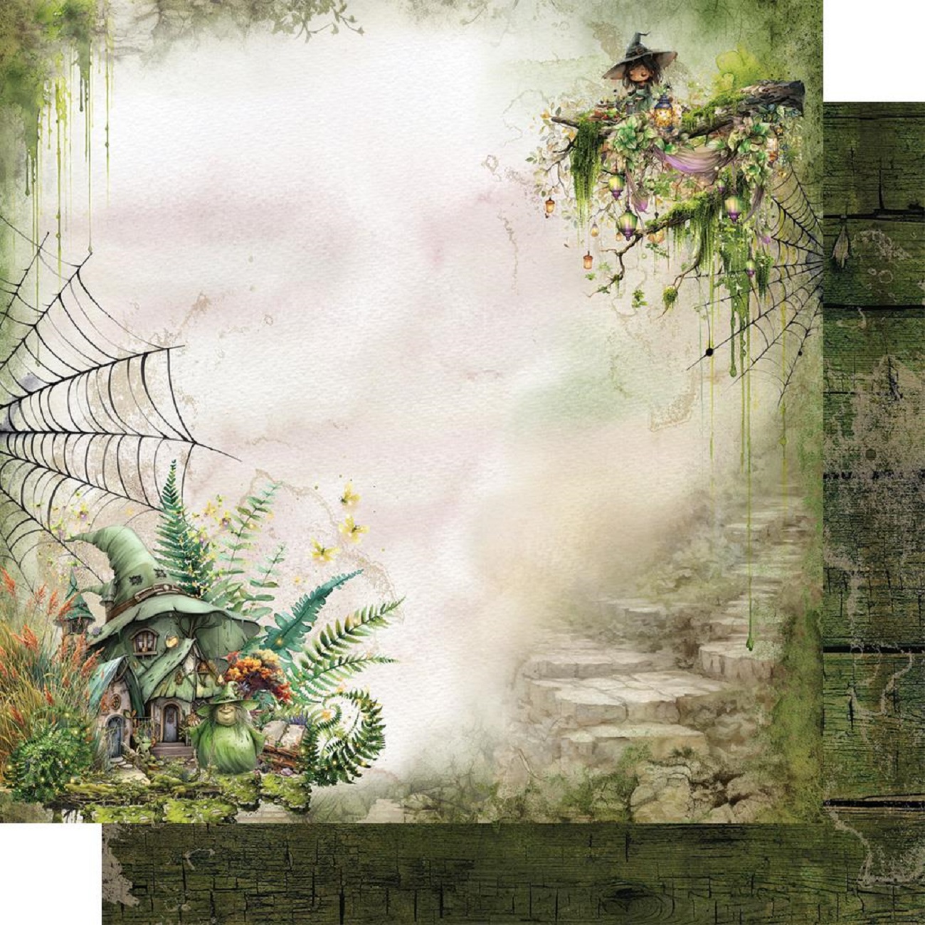 Alchemy of Art Scrapbook papier Tales of Moss and Fern 12x12
