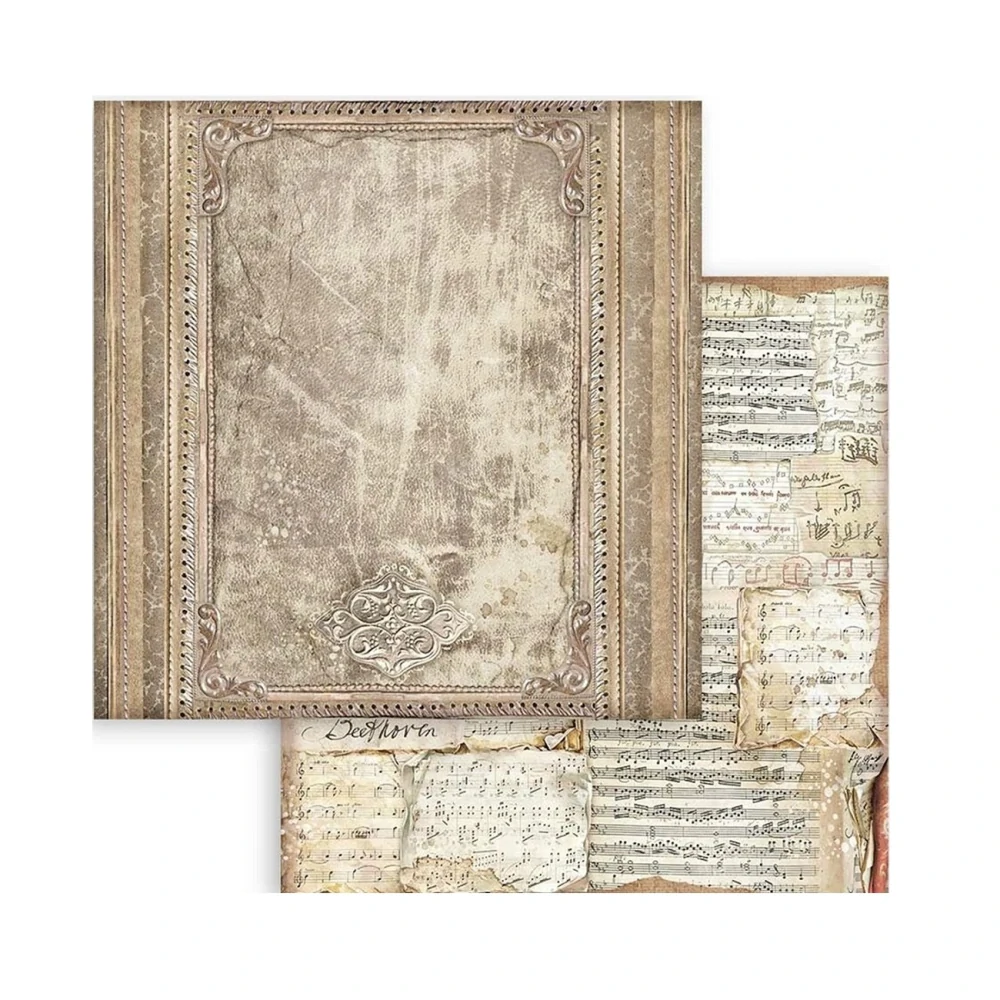 Stamperia Scrapbook papier – Vintage Library Backgrounds 8x8