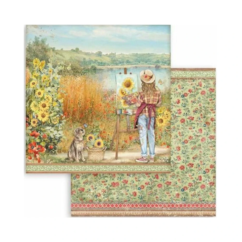 Stamperia Scrapbook papier – Sunflower Art 8x8