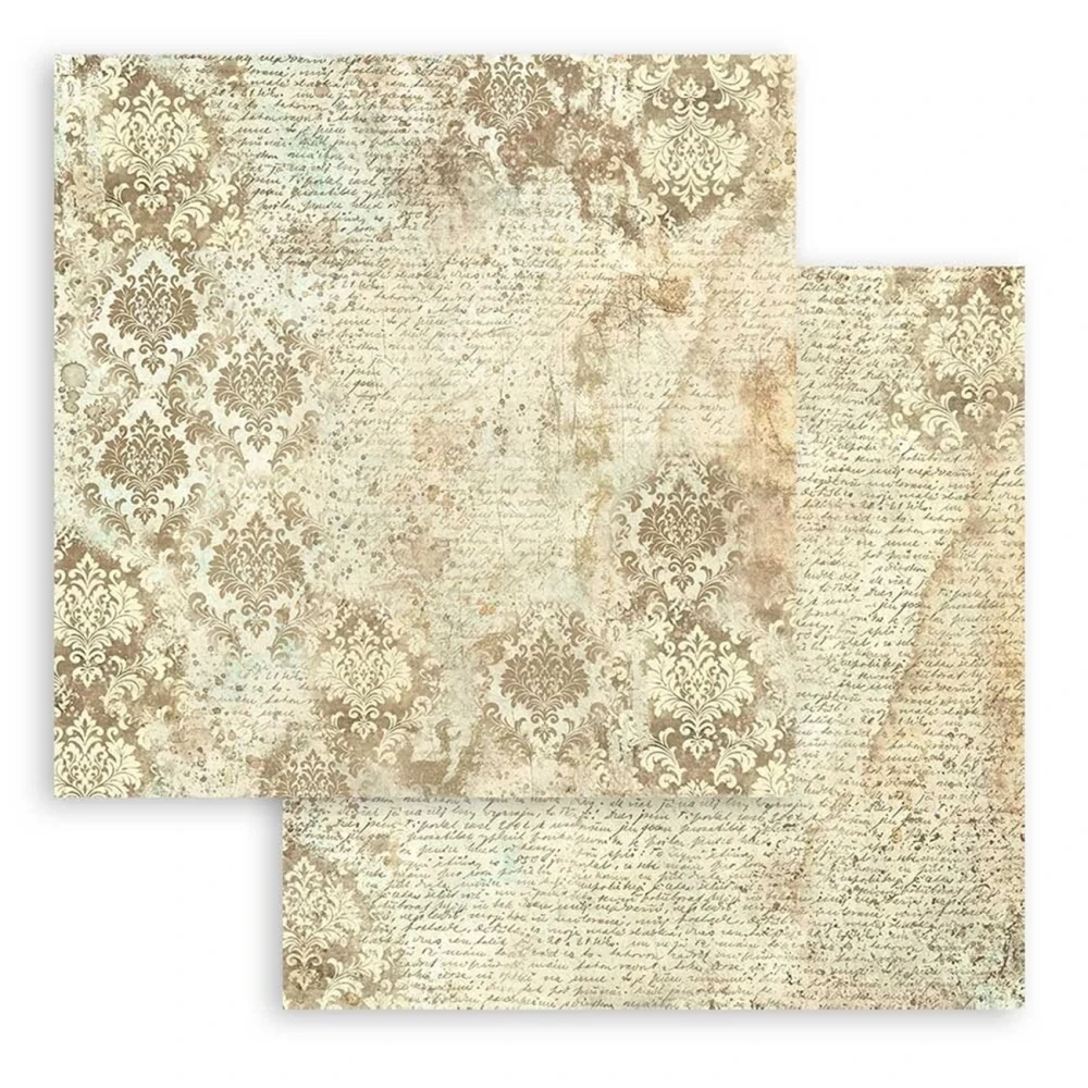 Stamperia Scrapbook papier – Brocante Antiques Backgrounds 8x8
