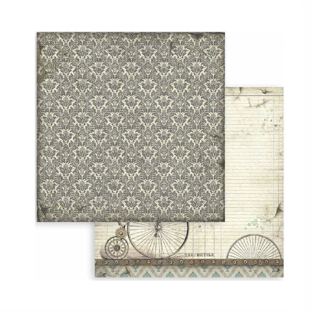 Stamperia Scrapbook papier – Voyages Fantastiques Background 8x8