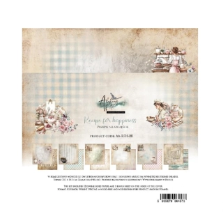 Alchemy of Art Scrapbook papier Recipe for happiness 8x8