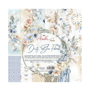 Memory Place Scrapbook papier Dusty Blue Floral 6x6