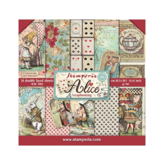 Stamperia Alice in Wonderland scrapbook papier 8x8