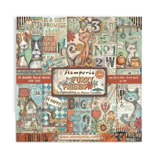 Stamperia Furry Friends 8x8 scrapbook papier