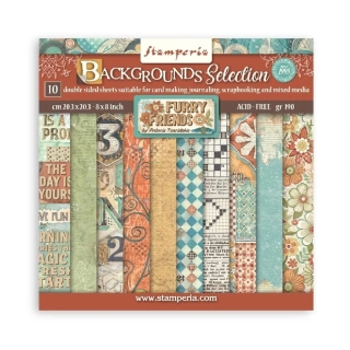 Stamperia Furry Friends Backgrounds 8x8 scrapbook papier
